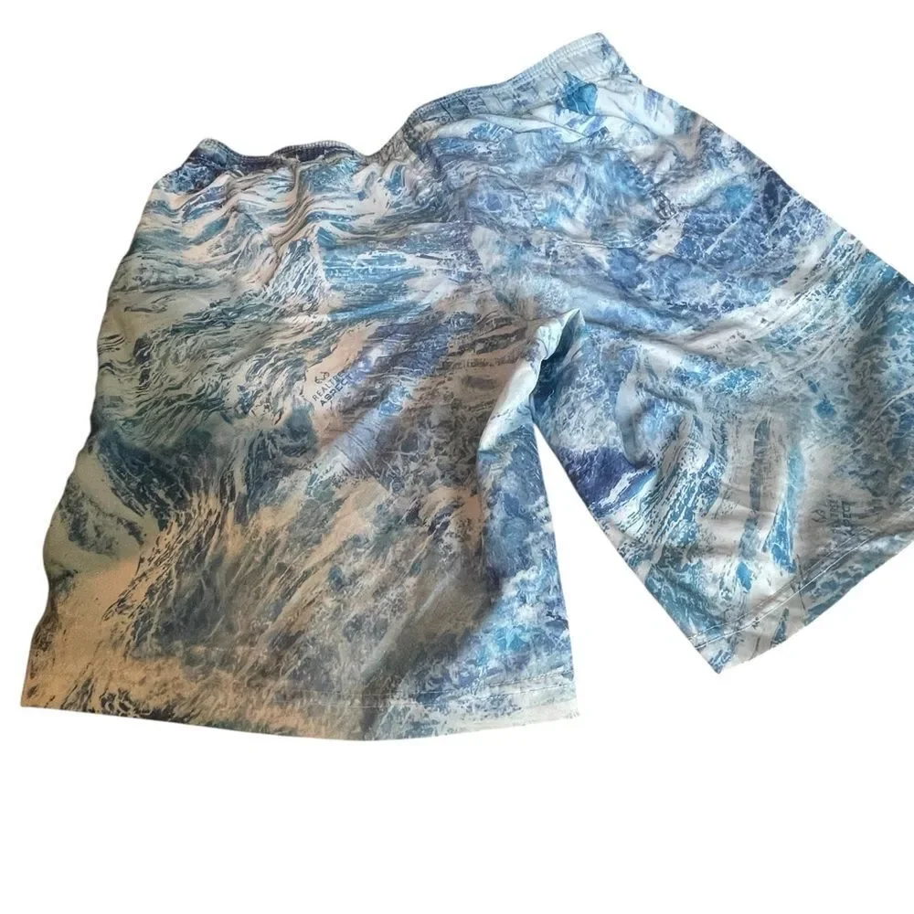 Ocean Coasr size large Blue Ocean Print Men's Swim Shorts